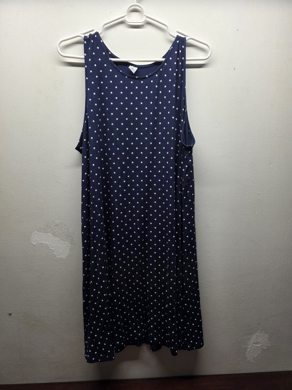 Old Navy Navy Blue Polka Dot Sleeveless Midi Dress